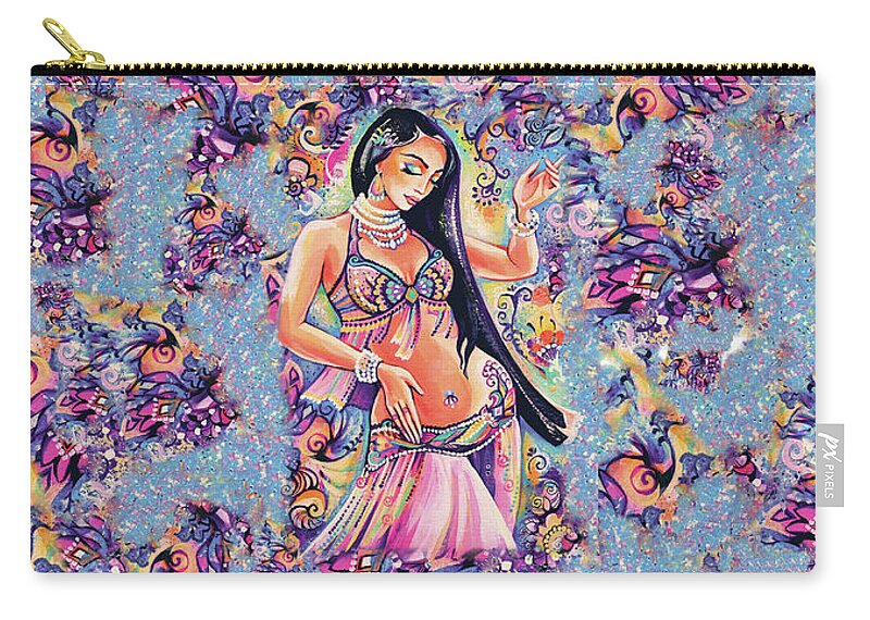 Belly Dancer Zip Pouch featuring the painting Dancing in the Mystery of Shahrazad by Eva Campbell