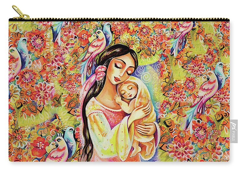 Mother And Child Carry-all Pouch featuring the painting Little Angel Dreaming by Eva Campbell