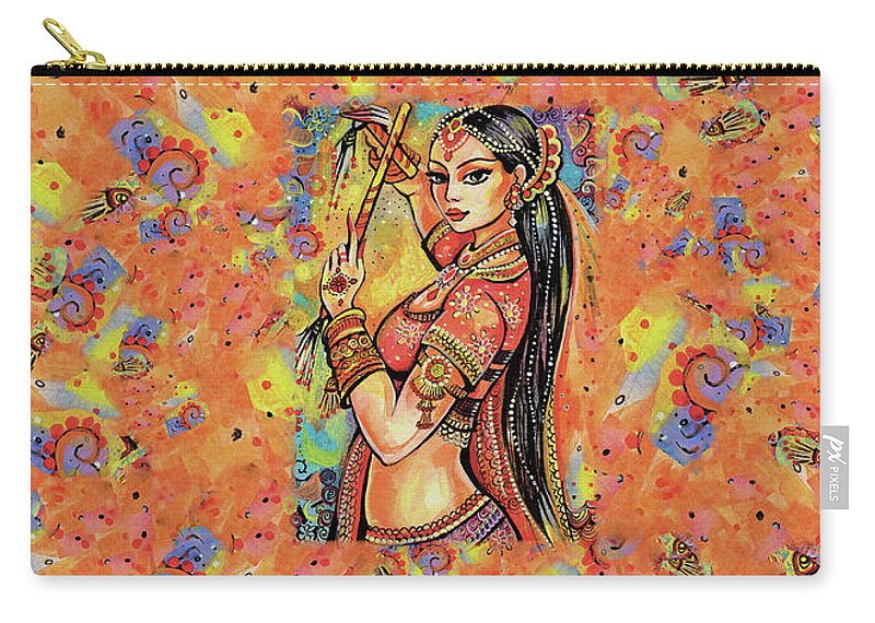 Indian Dancer Carry-all Pouch featuring the painting Magic of Dance by Eva Campbell