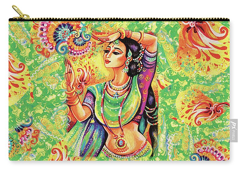 Indian Dancer Carry-all Pouch featuring the painting The Dance of Tara by Eva Campbell
