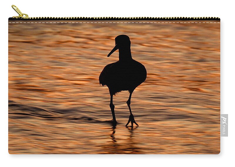 Sandpiper Zip Pouch featuring the photograph Sandpiper Silhouette by Beth Myer Photography
