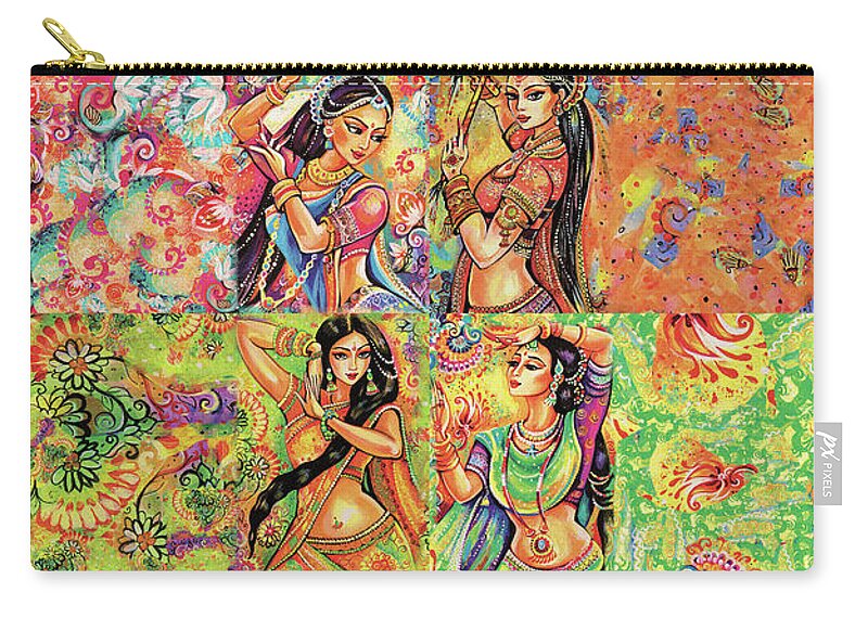 Bollywood Dancer Carry-all Pouch featuring the painting Magic of Dance by Eva Campbell