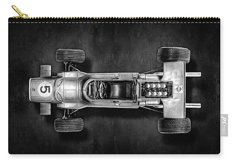 Art Zip Pouch featuring the photograph Schuco Matra Ford Top BW by YoPedro