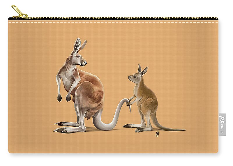Illustration Zip Pouch featuring the digital art Being Tailed Colour by Rob Snow