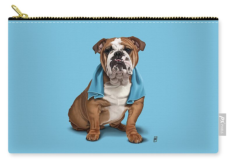 Towel Zip Pouch featuring the digital art Bull Colour by Rob Snow