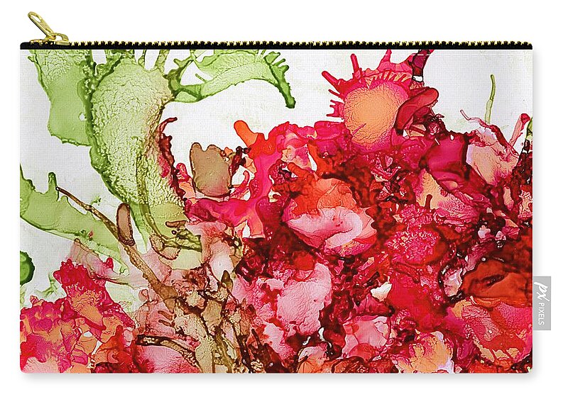 Painting Zip Pouch featuring the painting Cactus Flower by Klara Acel
