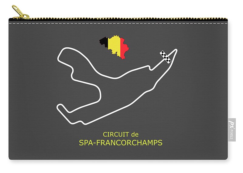 Spa Circuit Zip Pouch featuring the photograph Circuit de Spa-Francorchamps by Mark Rogan