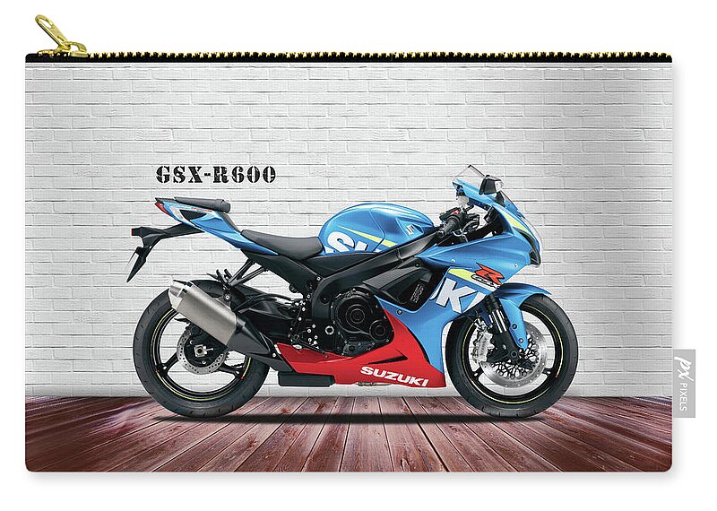 Gsx-r600 Zip Pouch featuring the photograph GSX-R600 Motorcycle by Mark Rogan