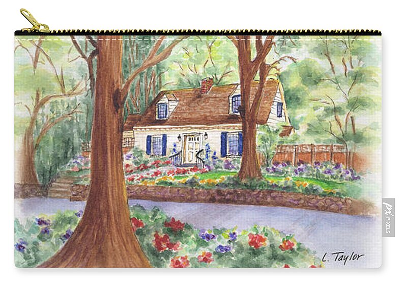 Cottage In Woods Carry-all Pouch featuring the painting Main Street Charmer by Lori Taylor
