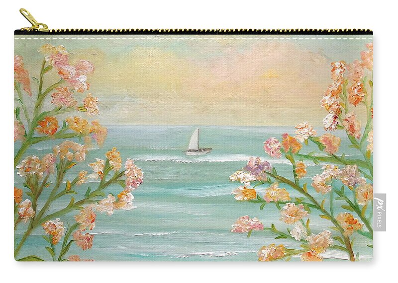 Seascape Zip Pouch featuring the painting Those Splendid Summers by Angeles M Pomata