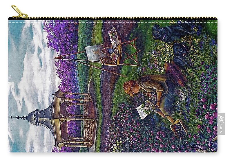 Artist Zip Pouch featuring the painting Capturing the Light by Linda Simon