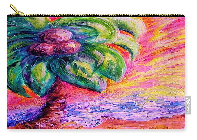 Whimsical Zip Pouch featuring the painting Beach Abstract by Eloise Schneider Mote
