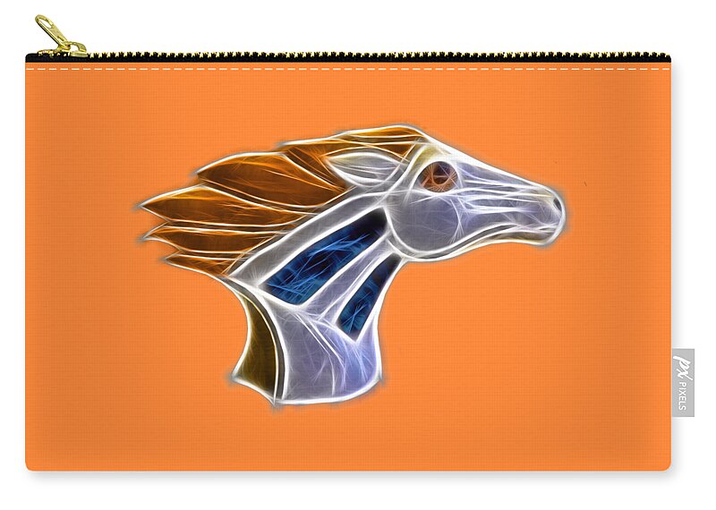 Bronco Zip Pouch featuring the photograph Glowing Bronco by Shane Bechler