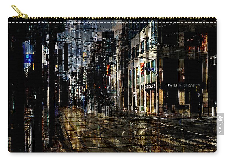 Toronto Zip Pouch featuring the digital art As the Sun Goes Down by Nicky Jameson
