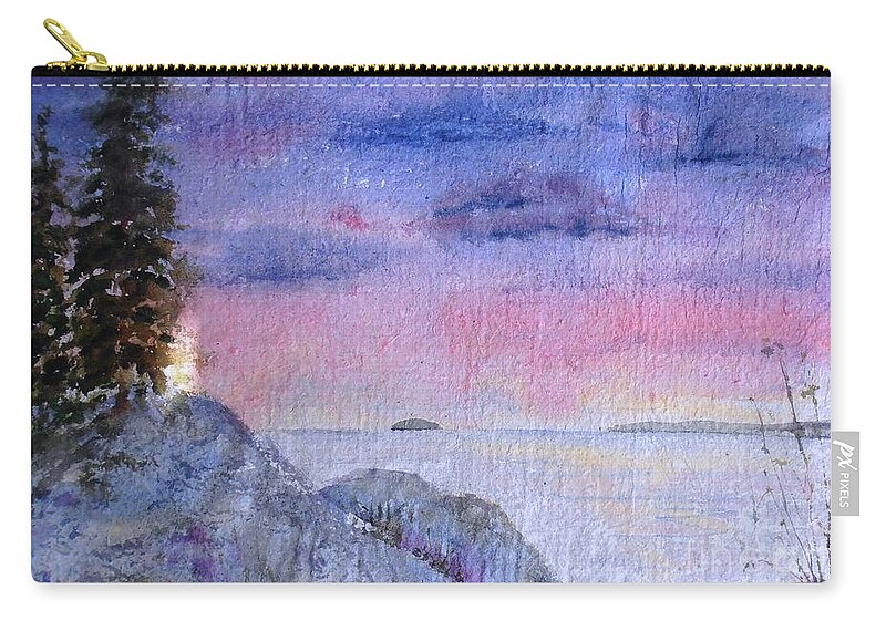 Sunset Carry-all Pouch featuring the painting As the Sun Sets by Diane Kirk
