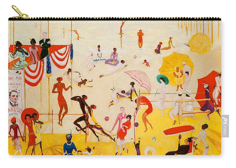 Florine Stettheimer Zip Pouch featuring the painting Asbury Park South by Florine Stettheimer