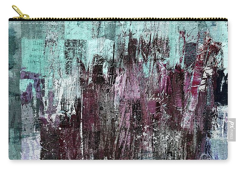 Abstract Zip Pouch featuring the digital art Ascension - c03xt-161at2c by Variance Collections