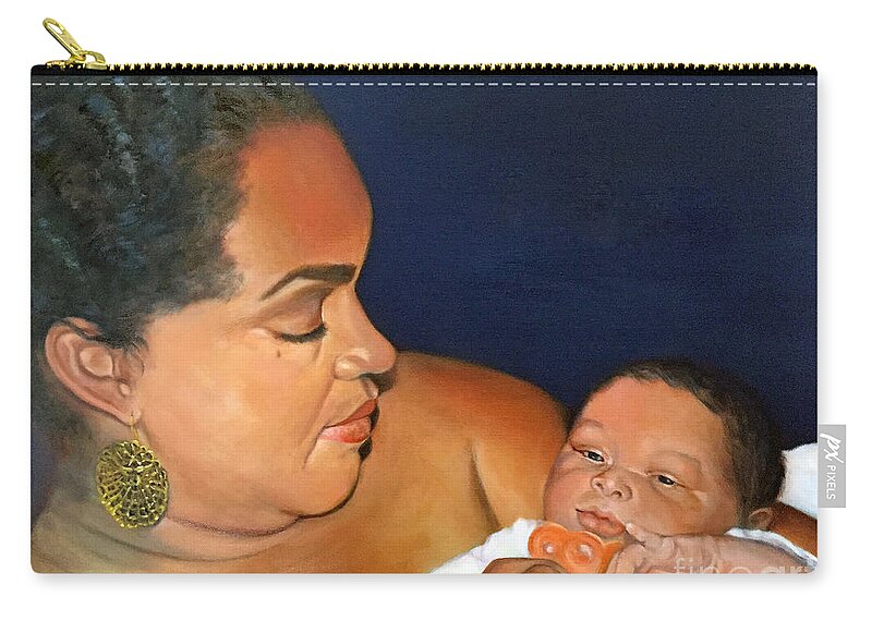 Ashli And Middleton Zip Pouch featuring the painting Ashli and Middleton by Marlene Book