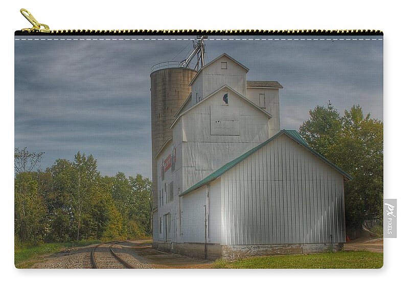 Railroad Zip Pouch featuring the photograph 2008 - Aside the Tracks in Mayville by Sheryl L Sutter