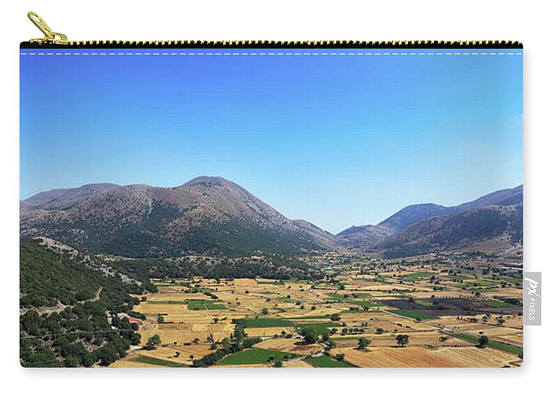 Lefki Ora Zip Pouch featuring the photograph Askifou plateau panorama by Paul Cowan