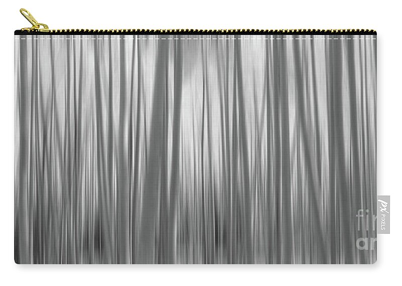Yellow Aspen Trees Zip Pouch featuring the photograph Aspen Trees Abstract Pano BW by Michael Ver Sprill