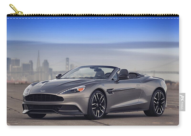 Aston Zip Pouch featuring the photograph Aston Vanquish Convertible by ItzKirb Photography