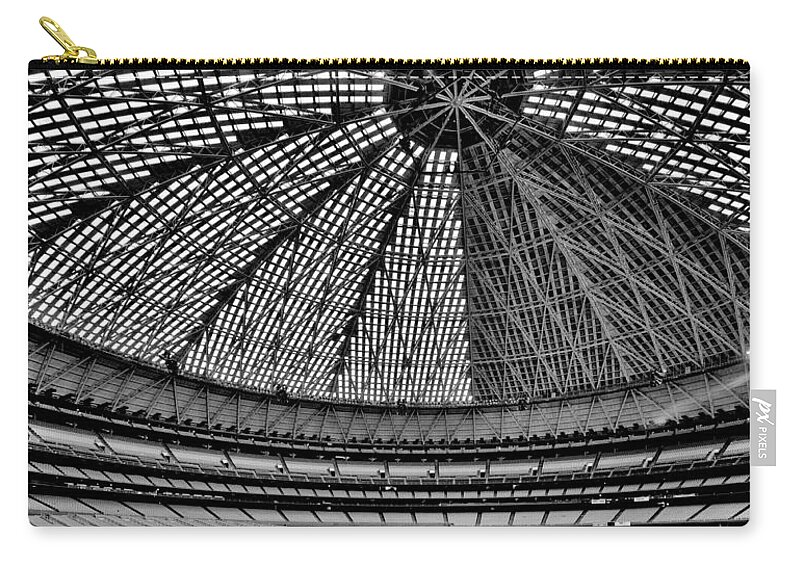 Houston Zip Pouch featuring the photograph Astrodome 8 by Benjamin Yeager