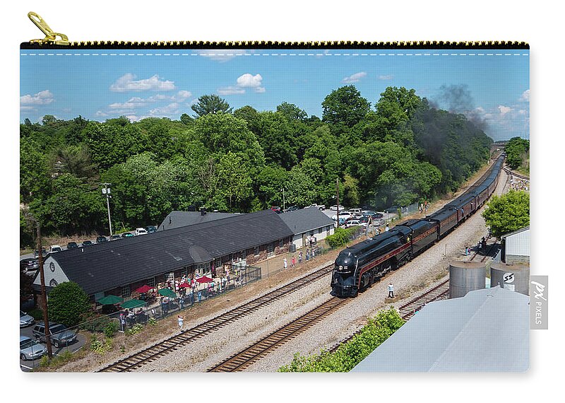 Train Zip Pouch featuring the photograph At Bedford Station by Star City SkyCams