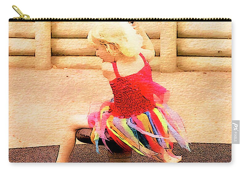 Girl Zip Pouch featuring the digital art At Play 1 by Kathryn McBride