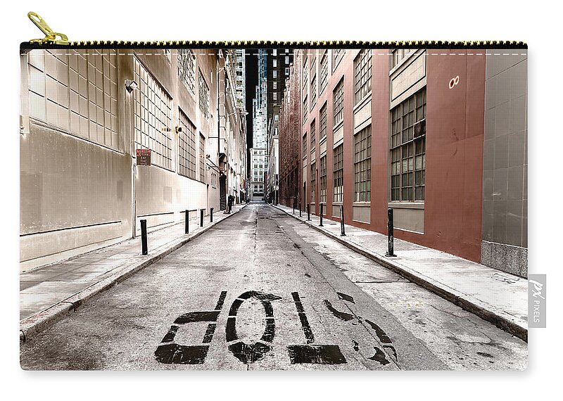 City Zip Pouch featuring the photograph At Stop Sign by Jonathan Nguyen
