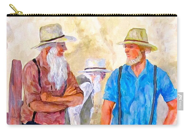 Men Zip Pouch featuring the painting At the Auction by Barbara O'Toole