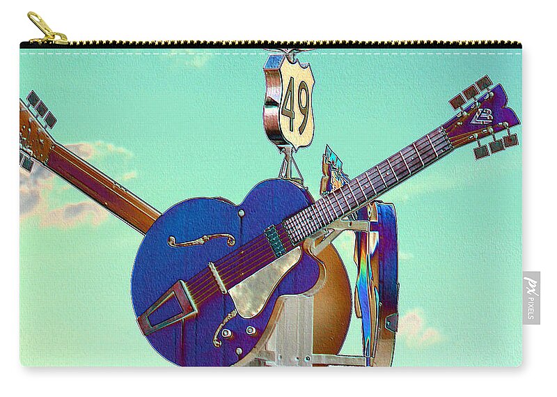 Music Zip Pouch featuring the photograph At the Crossroads by Karen Wagner