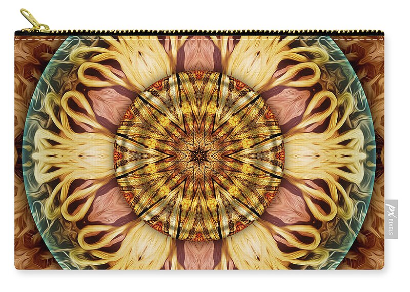 Mandalas From Trash Zip Pouch featuring the digital art At The End Of My Rope by Becky Titus