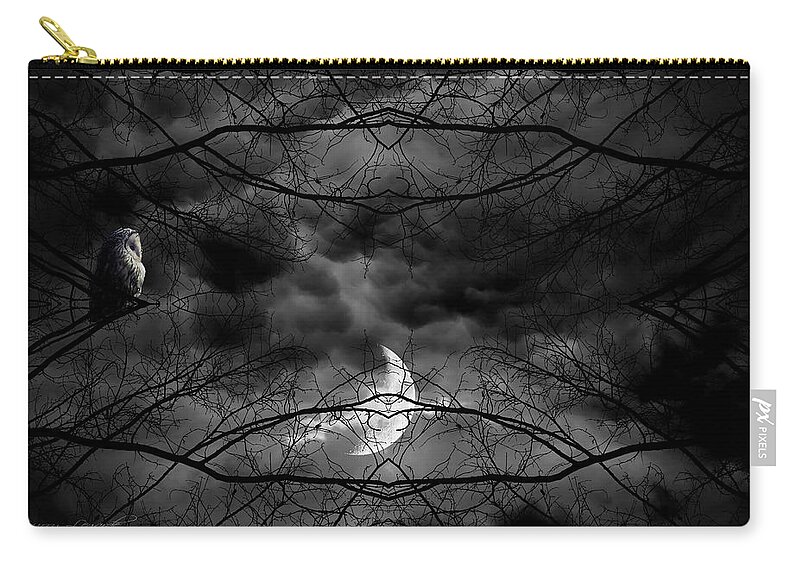 Owl Zip Pouch featuring the photograph Athena's Bird by Lourry Legarde