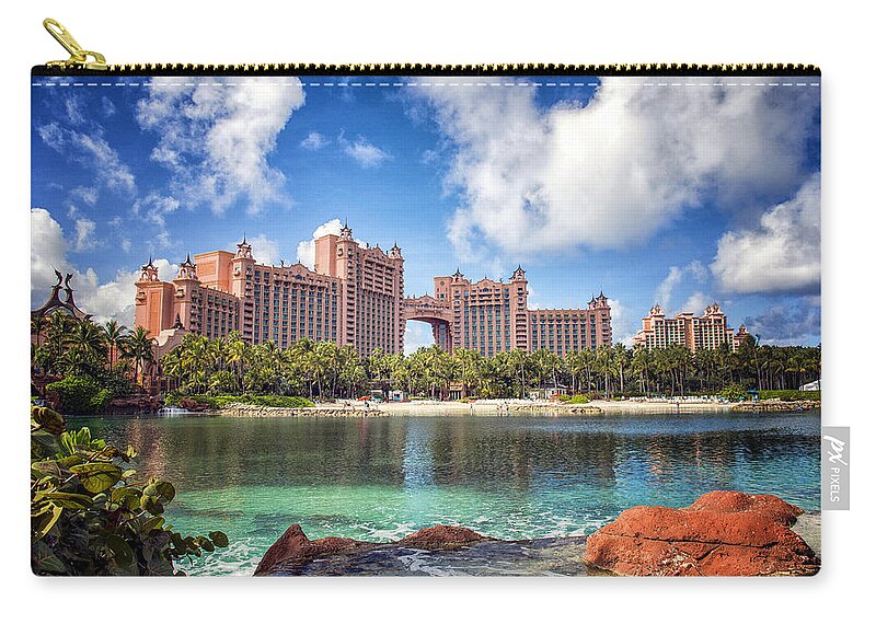 Atlantis Zip Pouch featuring the photograph Atlantis Resort - Paradise Island - - Bahamas by Jon Berghoff