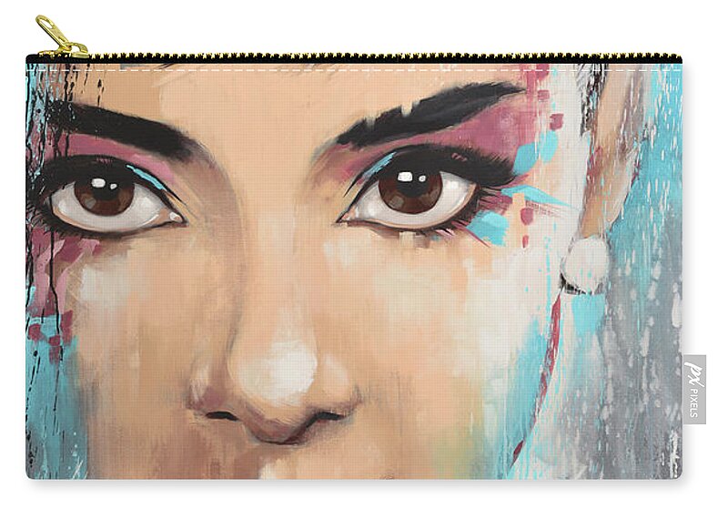 Audrey Zip Pouch featuring the painting Audrey by Glenn Pollard