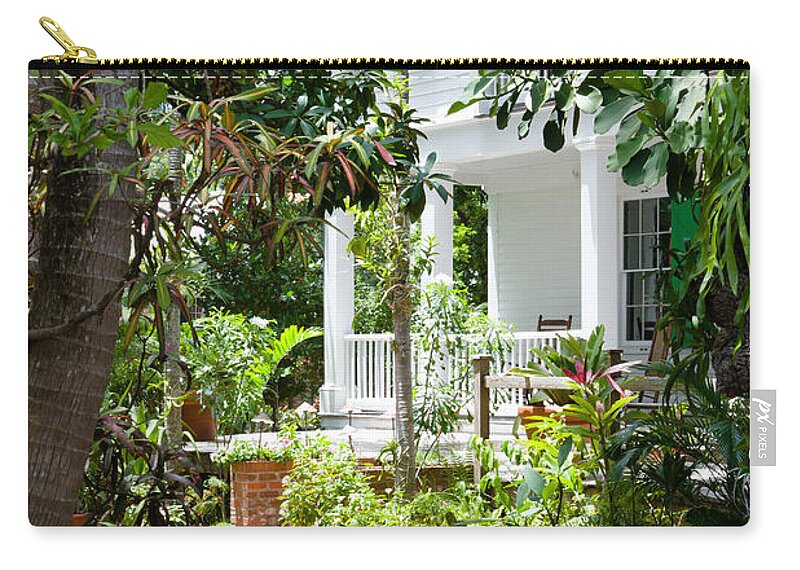 Audubon House Zip Pouch featuring the photograph Audubon House Entranceway by Ed Gleichman