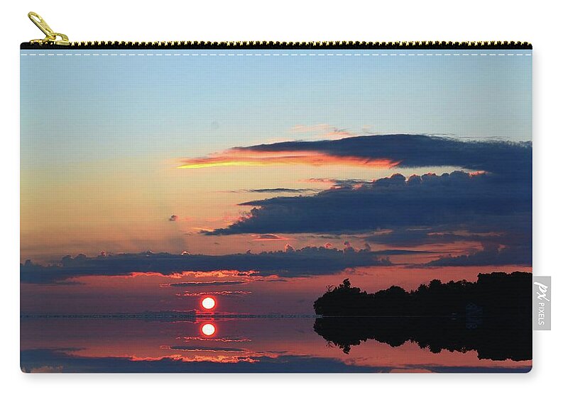 Abstract Zip Pouch featuring the digital art August 8-2017 Sunrise Two by Lyle Crump