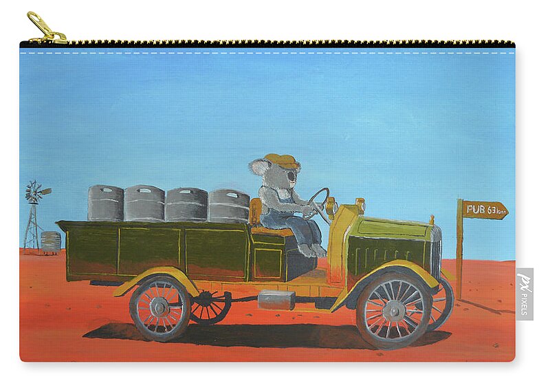 Beer Truck Zip Pouch featuring the painting Aussie Beer Truck by Winton Bochanowicz
