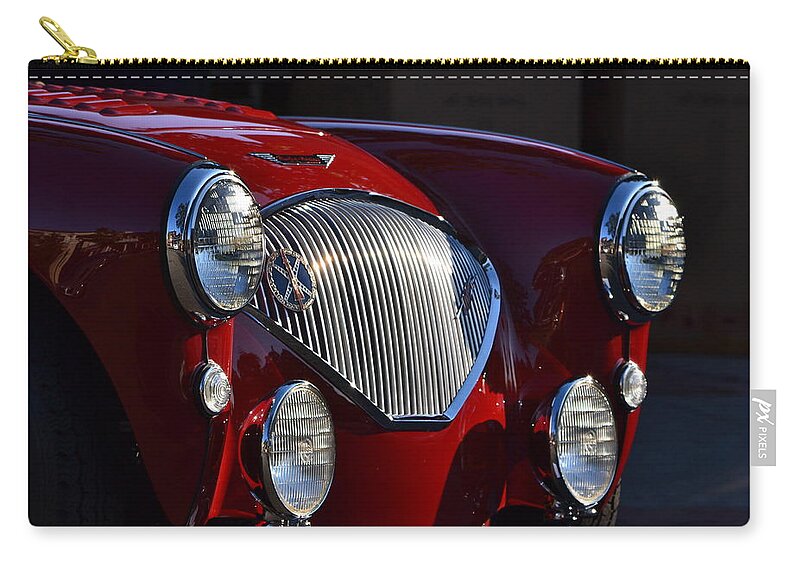  Zip Pouch featuring the photograph Austin Healey by Dean Ferreira