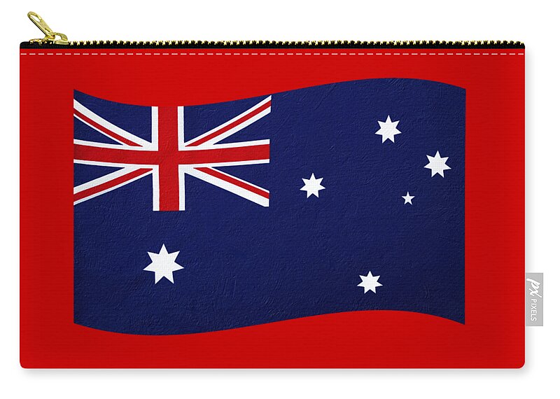 Photography Zip Pouch featuring the photograph Australian Flag Waving PNG by Kaye Menner by Kaye Menner