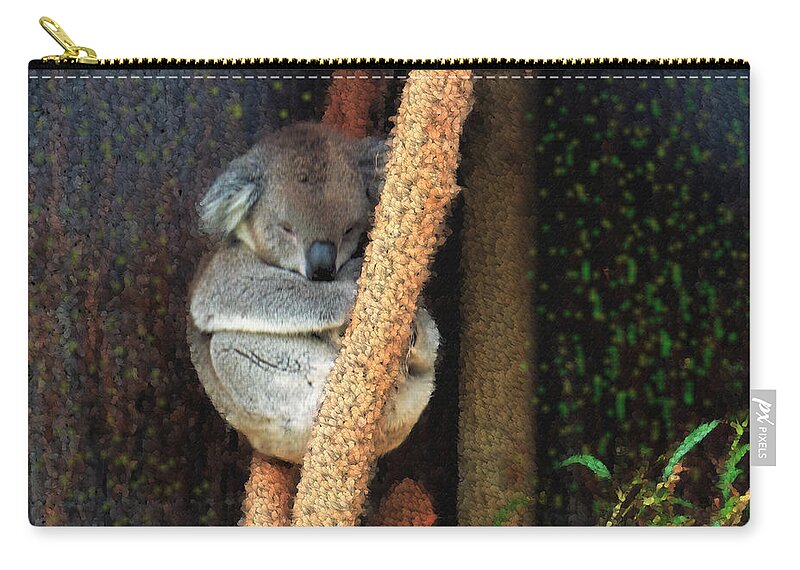 Koala Zip Pouch featuring the photograph Australian Siesta by Yolanda Caporn