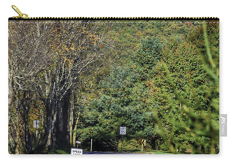 Autumn Zip Pouch featuring the photograph Autumn Along Glade Road by Kerri Farley