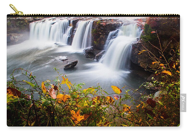 Waterfall Zip Pouch featuring the photograph Autumn at Little River Canyon by Parker Cunningham