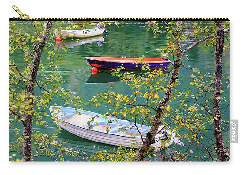 Europe Zip Pouch featuring the photograph Autumn. Boats by Dmytro Korol