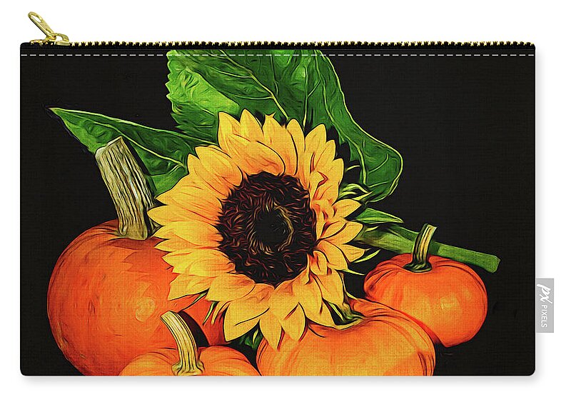 Pumpkins Zip Pouch featuring the photograph Autumn Color by Cathy Kovarik