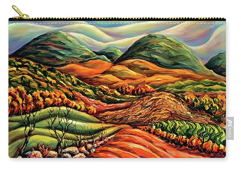 Autumn Zip Pouch featuring the painting Autumn Countryside by John Entrekin