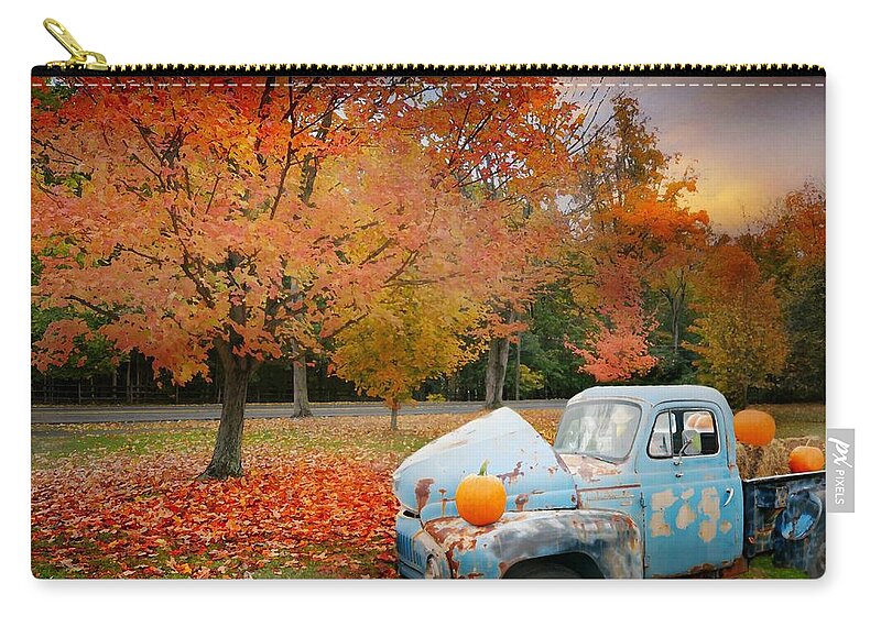 Autumn Delivery Zip Pouch featuring the photograph Autumn Delivery by Diana Angstadt