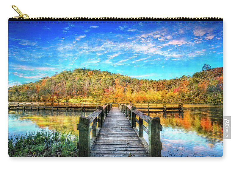 Appalachia Zip Pouch featuring the photograph Autumn Docks by Debra and Dave Vanderlaan