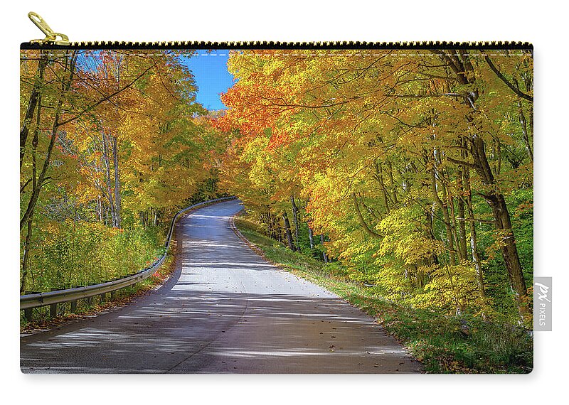 Fall Zip Pouch featuring the photograph Autumn Drive by Gary McCormick